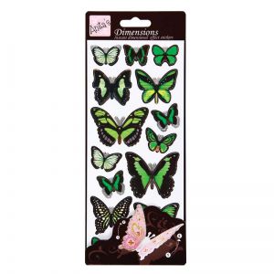 Plastické samolepky Motýlí křídla WINGS (GREEN) 