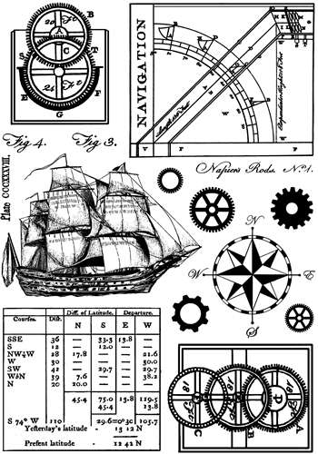 CI-294_Cling gumové razítko Námořnictví - plavba, lod, navigace Crafty Individuals