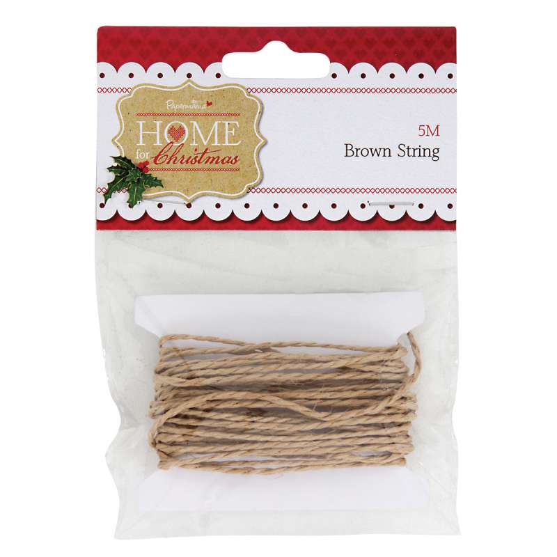 Provázek hnědý 5m Home for Christmas na scrapbooking, cardmaking, zdobení na bloky, přání, alba a stránky Design Objectives