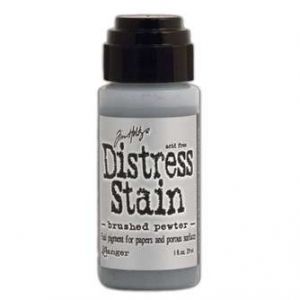 Inkoust v tekuté formě od Ranger, Tim Holtz - Metallic Distress Stain Brushed Pewter