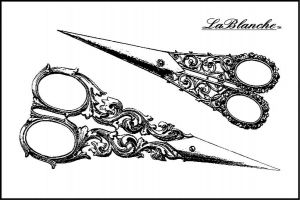 2 Scissors - Razítko na bílé pěně, výrobce LaBlanche, scrapbooking