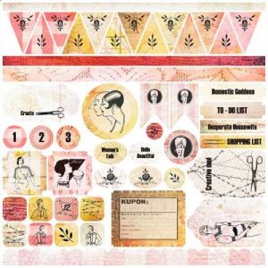 Domestic Goddess - Stickers 12x12 Samolepky od 7 Dots Studio vhodná pro scrapbooking a cardmaking