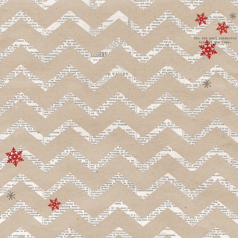 Oboustranná scrapbooková čtvrtka Santas List Chevron Teresa Collins