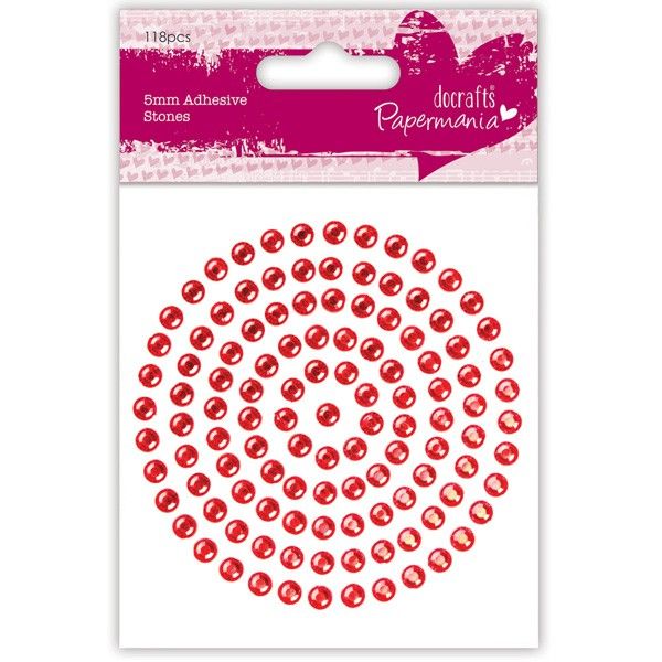 Samolepicí kamínky 117ks (5mm) - Červené na scrapbooking Papermania