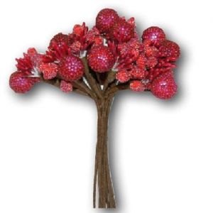 Dekorační svazek červeného ovoce (12ks) na scrapbooking, do alba, na bloky, přáníčka a jiné dekorace