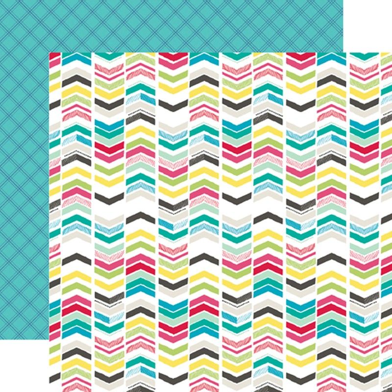 Oboustranný papír na scrapbook Chevrons Paper ECHO PARK PAPER CO.