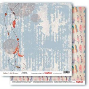 Oboustranný papír na scrapbook ScrapBerry´s Feathers vyšší gramáže 180 gsm